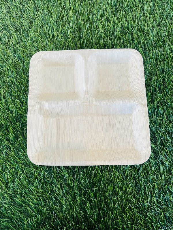 3 Sq Compt Compartment Meal Plates